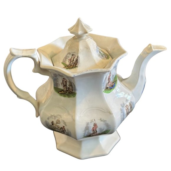 Historical Staffordshire Arms of States Ironstone Coffee/Tea Pot - Picture 12 of 14